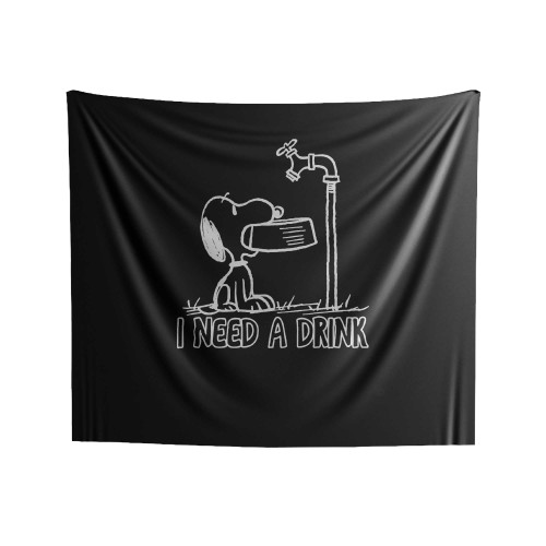 Snoopy I Need Drink Indoor Wall Tapestries