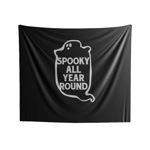 Spooky All Year Round Gothic Horror Ghost Halloween Indoor Wall Tapestries
