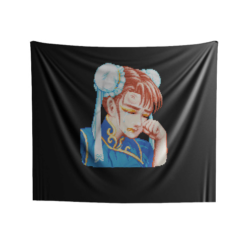 Street Fighter Ii Chun-Li Defeated Indoor Wall Tapestries
