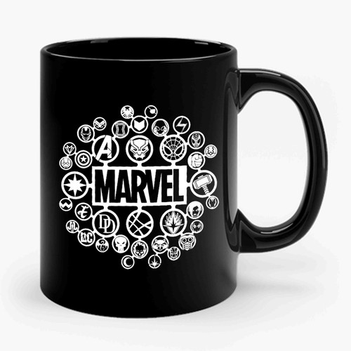 Marvel Superheros Cast Circle Ceramic Mug