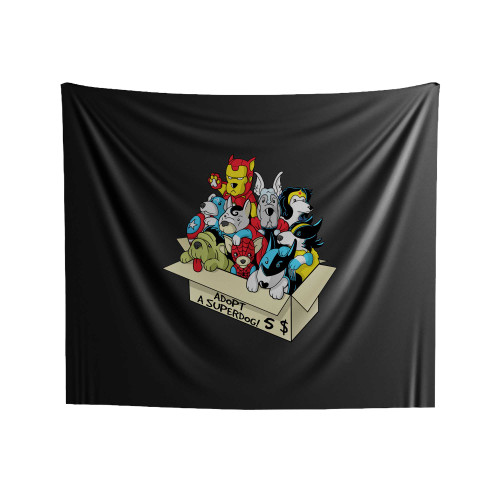 Superdogs The Avenger Team Funny Parody Indoor Wall Tapestries