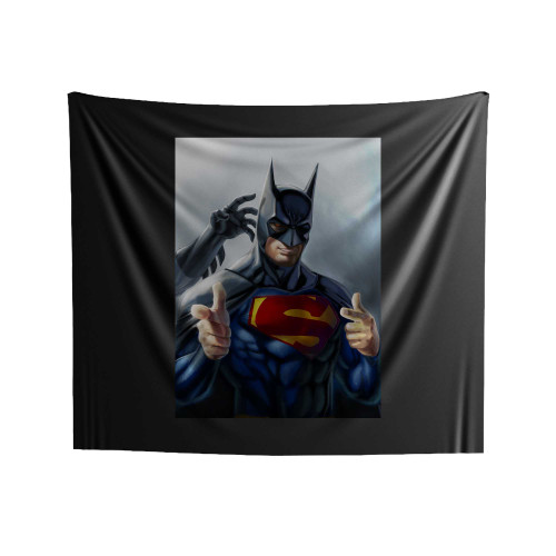 Superman Wearing Batmans Mask Indoor Wall Tapestries