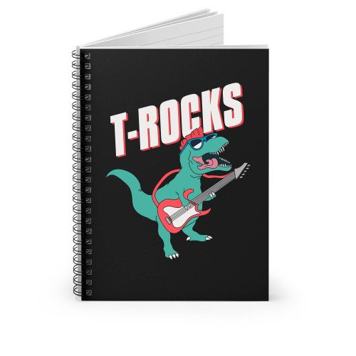 Funny T Rex Guitarist Spiral Notebook