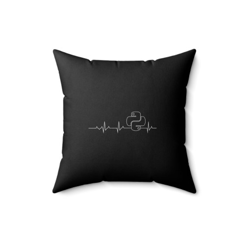 Python Programmer Heartbeat Square Pillow Cover
