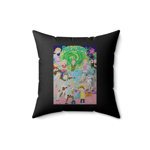 Rick And Morty All Dab Portal Square Pillow Cover