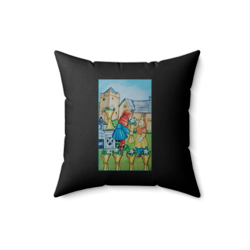 Six Of Cups Tarot Card Square Pillow Cover