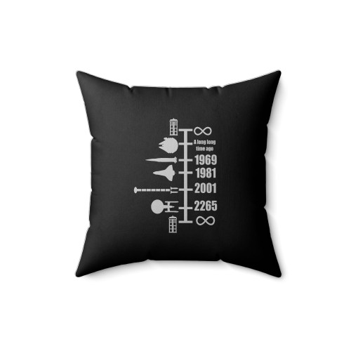 Spaceship Timeline Square Pillow Cover