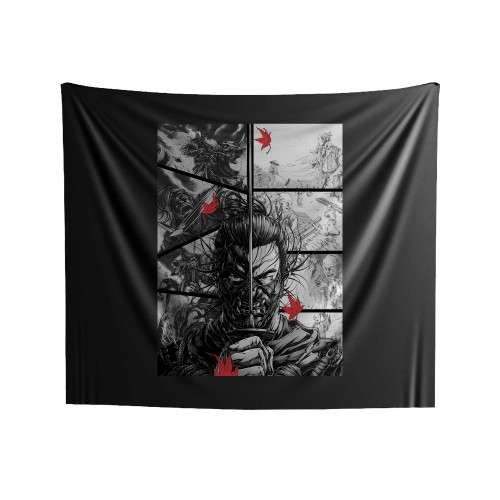 The Ghost Of Tsushima Comic Art Indoor Wall Tapestries