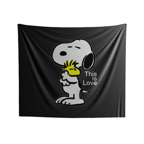 The Peanut Gang Snoopy And Woodstock This Is Love Indoor Wall Tapestries
