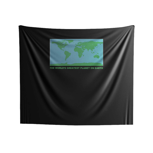The World's Greatest Planet On Earth Fun World Map Graphic Indoor Wall Tapestries