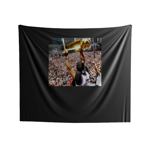 Toronto Raptors Parade Kyle Lowry The Larry O'Brian Trophy Indoor Wall Tapestries