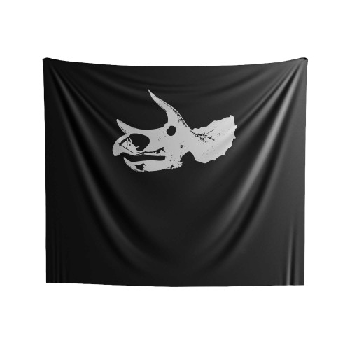 Triceratops Skull Bones Fossil Dino Dinosaur Jurassic Vintage World 3 Horn Park Retro Indoor Wall Tapestries
