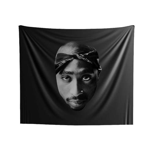 Tupac 2 Pac Head Shakur Hip Hop Legend Indoor Wall Tapestries