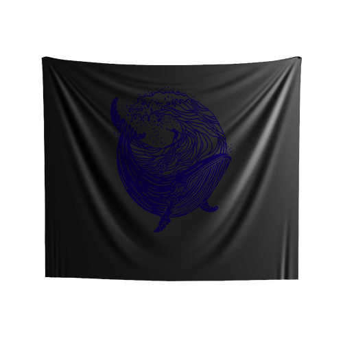 Whale Surfing Nautical Sea Ocean Indoor Wall Tapestries
