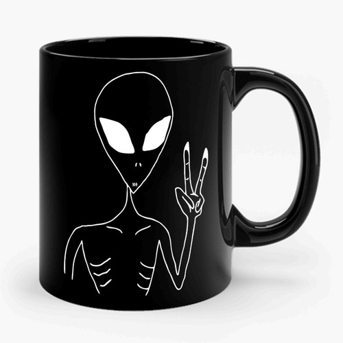 Peace With Aliens Ceramic Mug