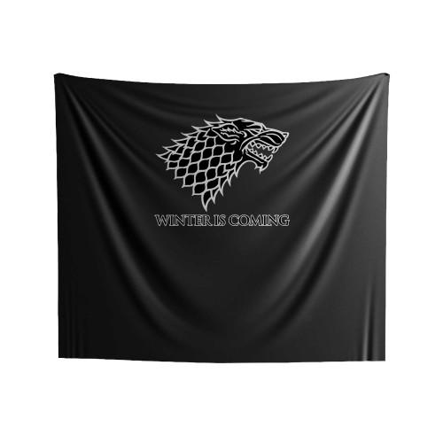 Winter Is Coming Game Of Thrones White Outline Indoor Wall Tapestries