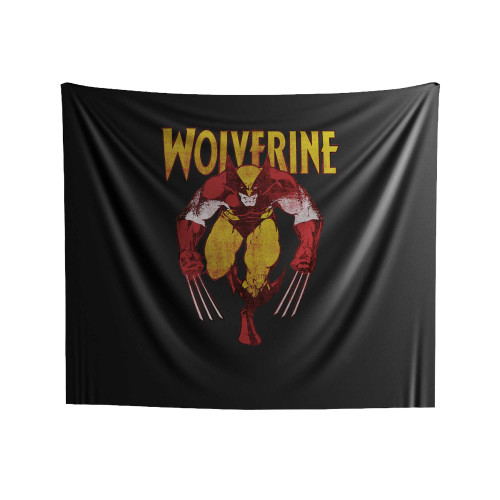 Wolverine On Red Soft Indoor Wall Tapestries