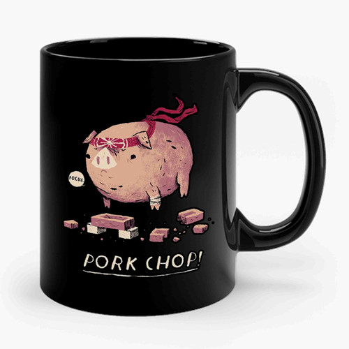 Pork Chop Comedy Karate Pig Ceramic Mug