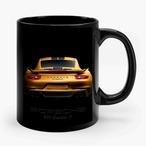 Porsche 911 Turbo S Yellow Ceramic Mug