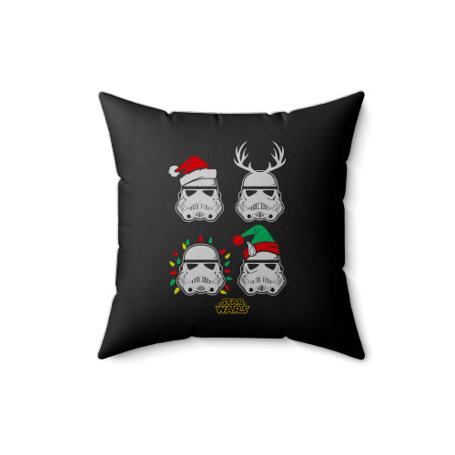 Stormtrooper Helmet Christmas Square Pillow Cover