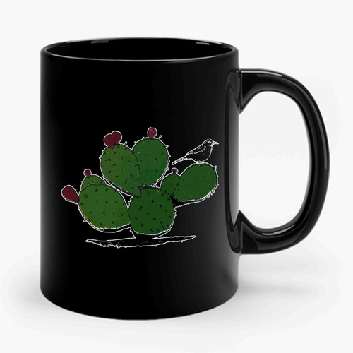 Prickly Pear Cactus Art Print Illustration Ceramic Mug