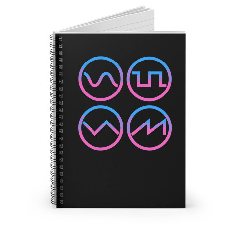 Synth Waveform Synthesizer Art Spiral Notebook