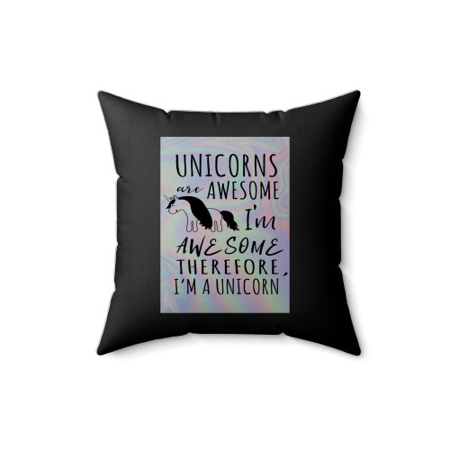 Unicorn Metalic Quote Square Pillow Cover