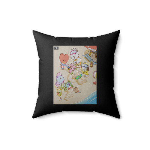 Bt21 This Is How We Roll On The Beach Square Pillow Cover Bt21 This Is How We Roll On The Beach Square Pillow Cover