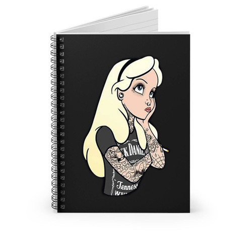 Punk Rock Alice In Wonderland Spiral Notebook
