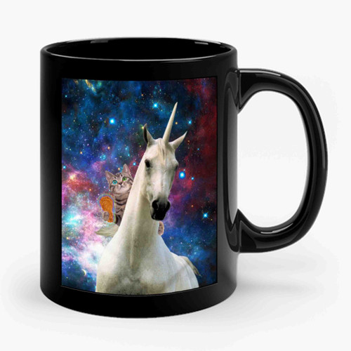 Space Cat Unicorn Funny Galaxy Cosmic Fantasy Graphic Hipster Ceramic Mug