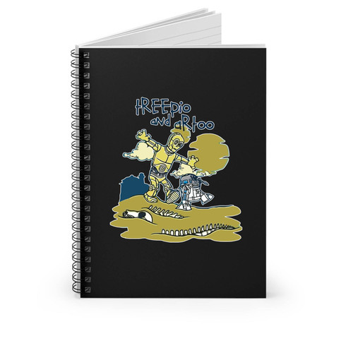 Star Wars C3Po And R2D2 Calvin And Hobbes Spiral Notebook