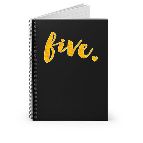 Five Year Old Birthday Shirt Gift Spiral Notebook
