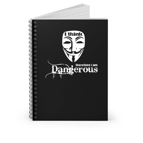 Guy Fawkes V For Vendetta Rene Descartes Spiral Notebook