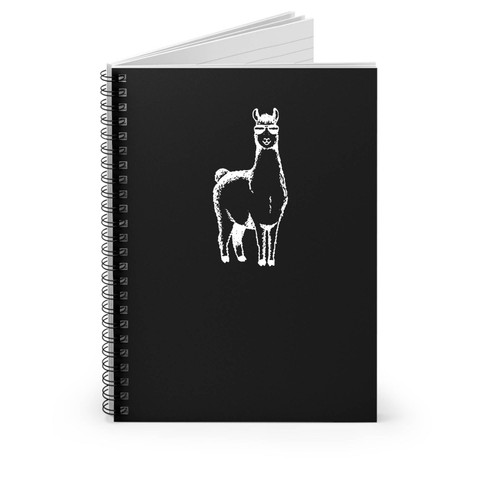 Llama Alpaca With Glasses Animal Funny Spiral Notebook