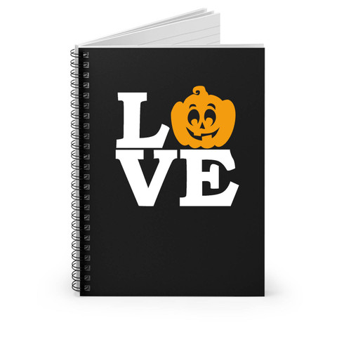 Love Halloween Jack O Lantern Pumpkin Face Spiral Notebook