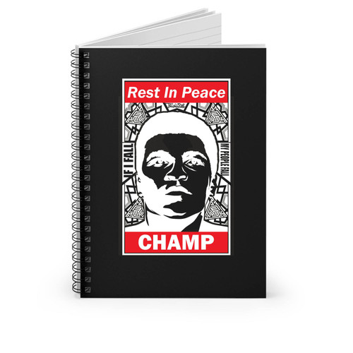 Muhammad Ali Cassius Clay Rest In Peace Champ Spiral Notebook