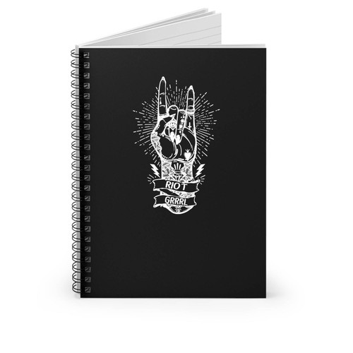 Riot Grrrl Fist Illustration Subculture Punk Feminist Indie Rock Metal Awesome Spiral Notebook
