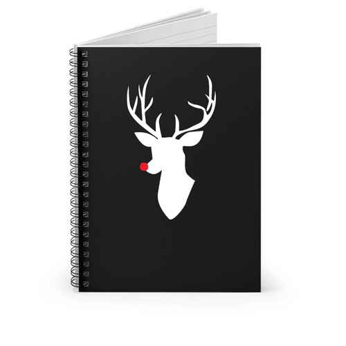 Rudolphdeer Head Silhouette Christmas Holiday Spiral Notebook