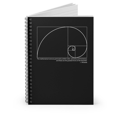 Science Mathematics Fibonacci Spiral & Aristotle Quote Spiral Notebook