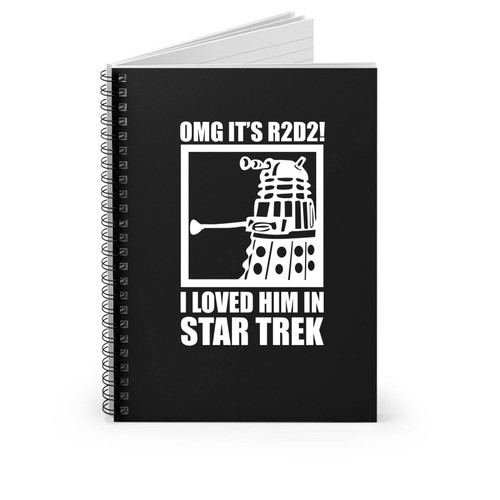 Star Wars R2D2 Funny Parody Star Trek Wars Doctor Who Joke Top Spiral Notebook