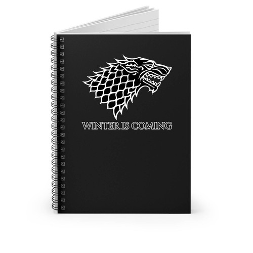 Winter Is Coming Game Of Thrones White Outline Spiral Notebook