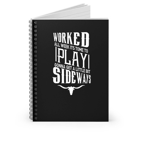 Worked All Week It's Time To Play Vintage Spiral Notebook