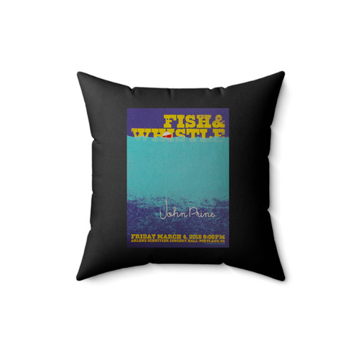 Fish And Whistle John Prine Square Pillow Cover