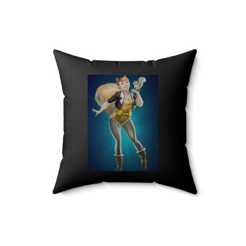 Garota Esquilo Superhero Square Pillow Cover