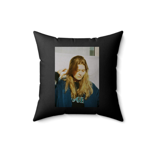 Girl In Red Square Pillow Cover