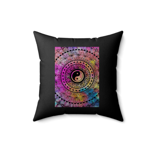 Glittery Tie Dye Yin Yang Made By Me #Tiedye Square Pillow Cover