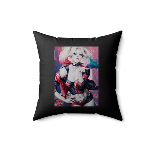 Harley Quinn Blowing Kiss Square Pillow Cover
