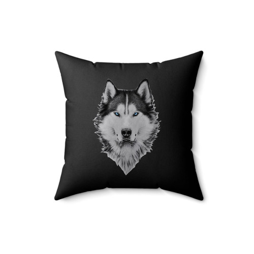 Husky White Square Pillow Cover