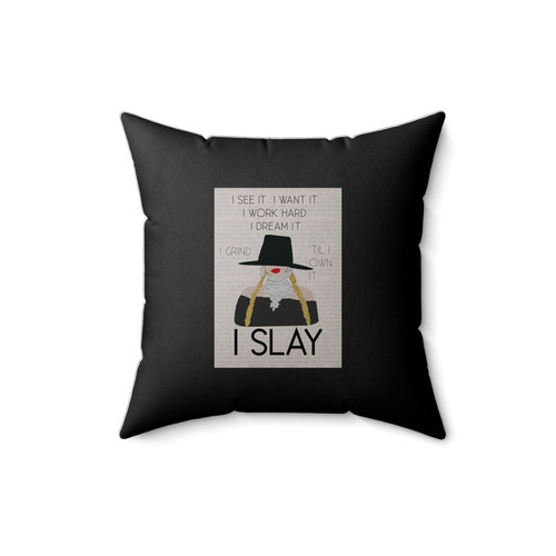 I Slay Beyonce Lyric Singer Square Pillow Cover