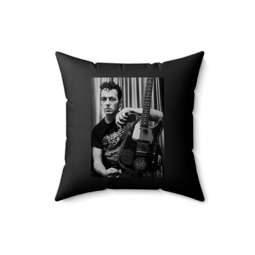 Joe Strummer With Guitar Square Pillow Cover